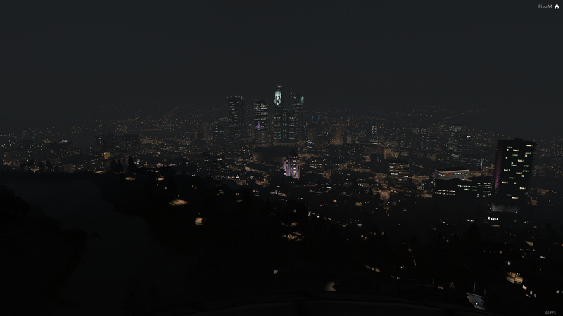 Foggy city night