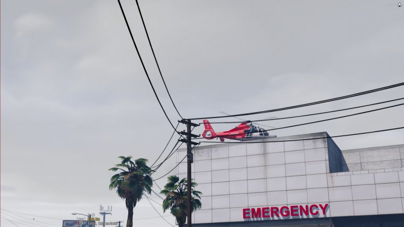 Dolphin landing at Central Los Santos Hospital