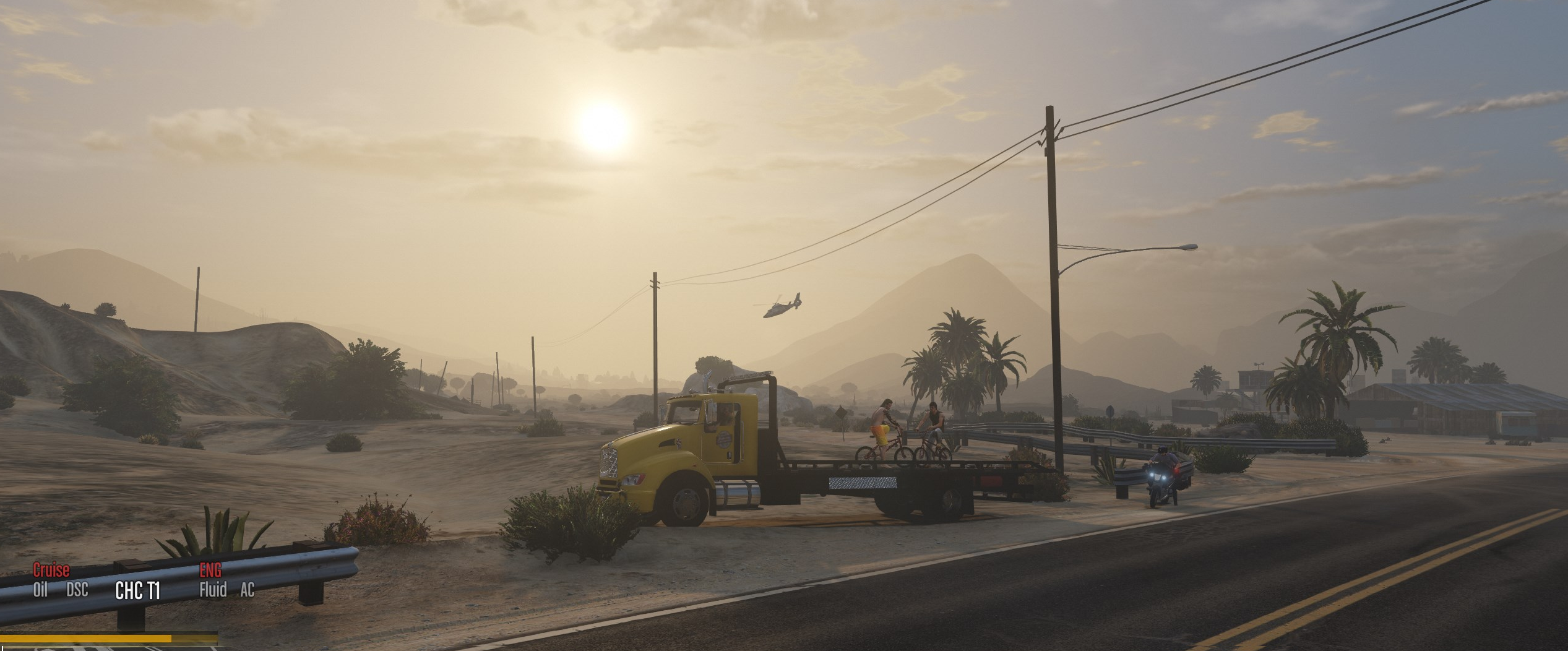 The truck sunset