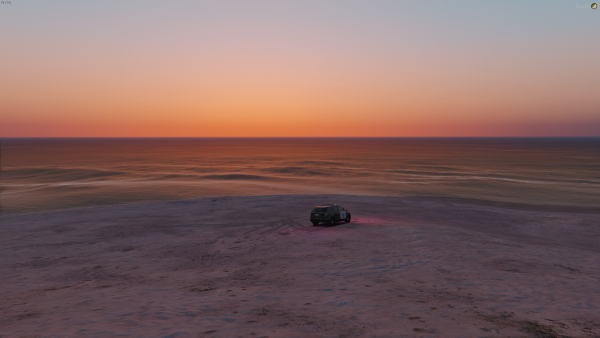 Suv in the sunset
