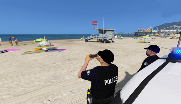 Patrolling the beach with Renier H.