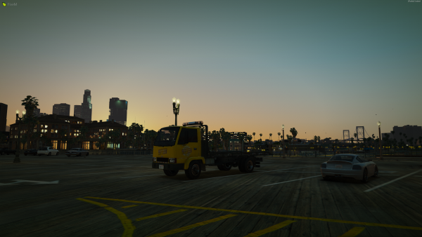 Tow Truck in the sunrise