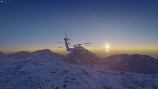 Sunrise over a snow covered landscape