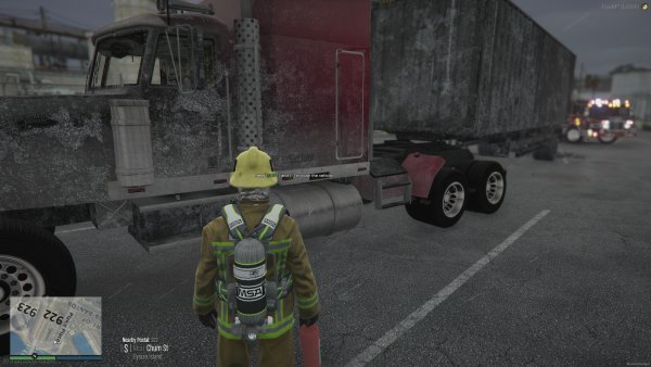 Semi on fire at LS Port